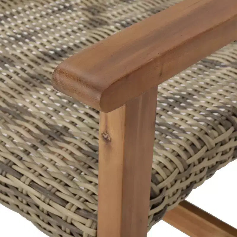 Christopher Knight Home Savannah Ensemble de conversation 8 places en bois d'acacia et osier d'extérieur