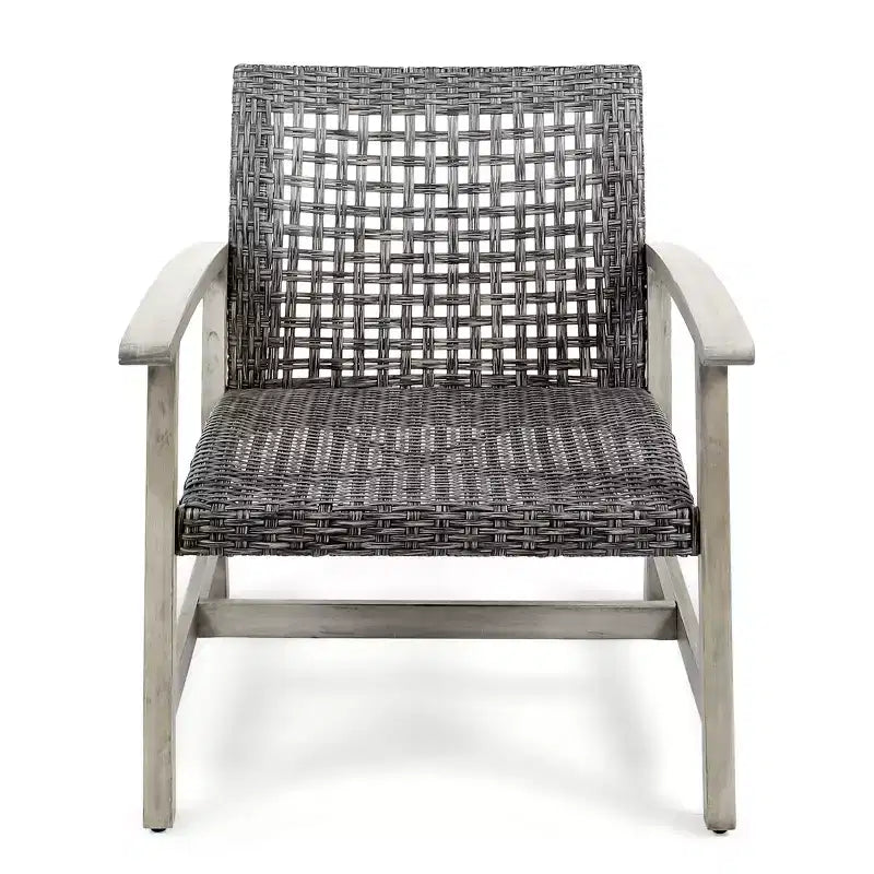 Christopher Knight Home Savannah Ensemble de conversation 8 places en bois d'acacia et osier d'extérieur