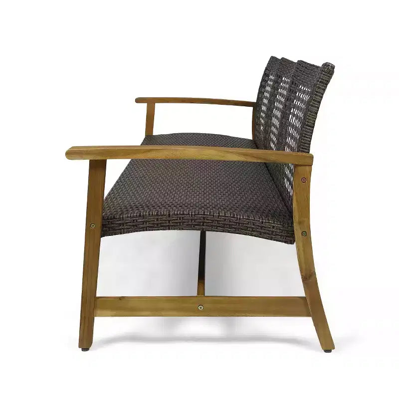 Christopher Knight Home Savannah Ensemble de conversation 8 places en bois d'acacia et osier d'extérieur