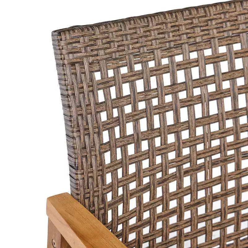 Christopher Knight Home Savannah Ensemble de conversation 8 places en bois d'acacia et osier d'extérieur