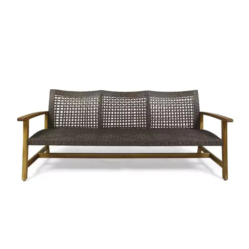 Christopher Knight Home Hampton Salon de jardin 10 places en bois d'acacia et osier avec canapé et causeuse