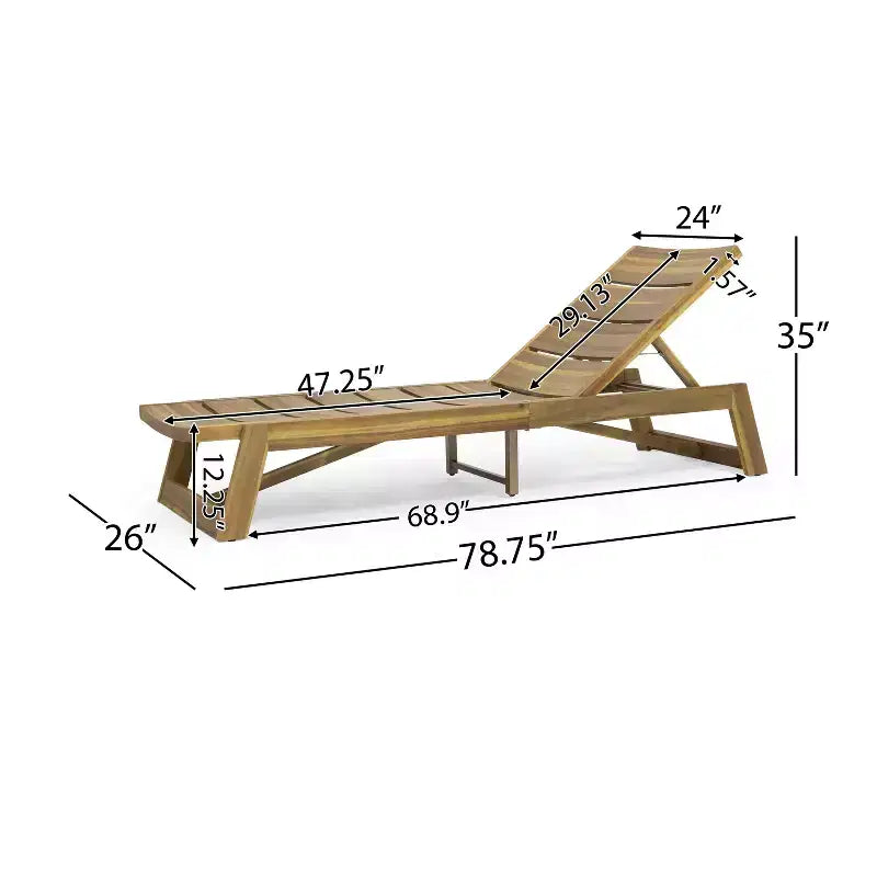 Christopher Knight Home Mahi Ensemble de conversation 3 pièces pour chaise longue d'extérieur en bois d'acacia