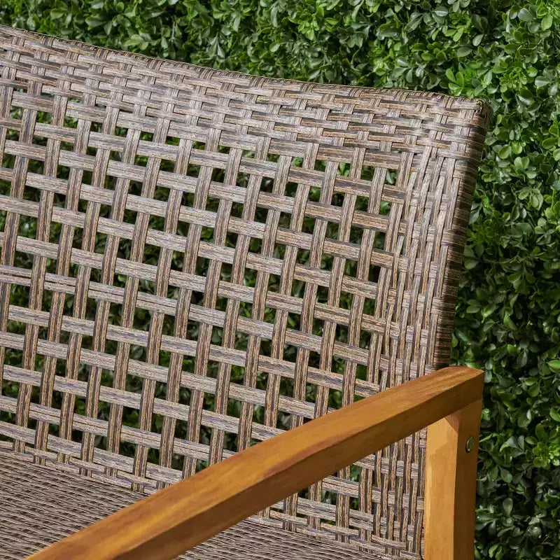 Christopher Knight Home Hampton Salon de jardin 4 places en osier et bois d'acacia