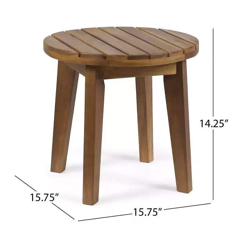 Ensemble de fauteuils de club et de table d'appoint d'extérieur GDFStudio Lorie en bois d'acacia avec coussins, teck/blanc