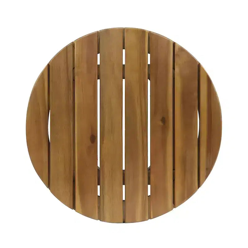 Ensemble de fauteuils de club et de table d'appoint d'extérieur GDFStudio Lorie en bois d'acacia avec coussins, teck/blanc