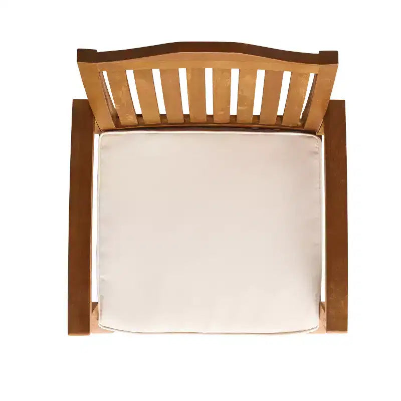 GDFStudio Copley Ensemble de 3 pièces de conversation d'extérieur en bois d'acacia et osier avec coussins, Teck/Crème