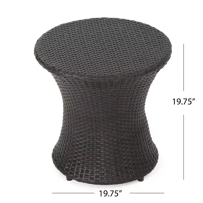 GDFStudio Copley Ensemble de 3 pièces de conversation d'extérieur en bois d'acacia et osier avec coussins, Teck/Crème