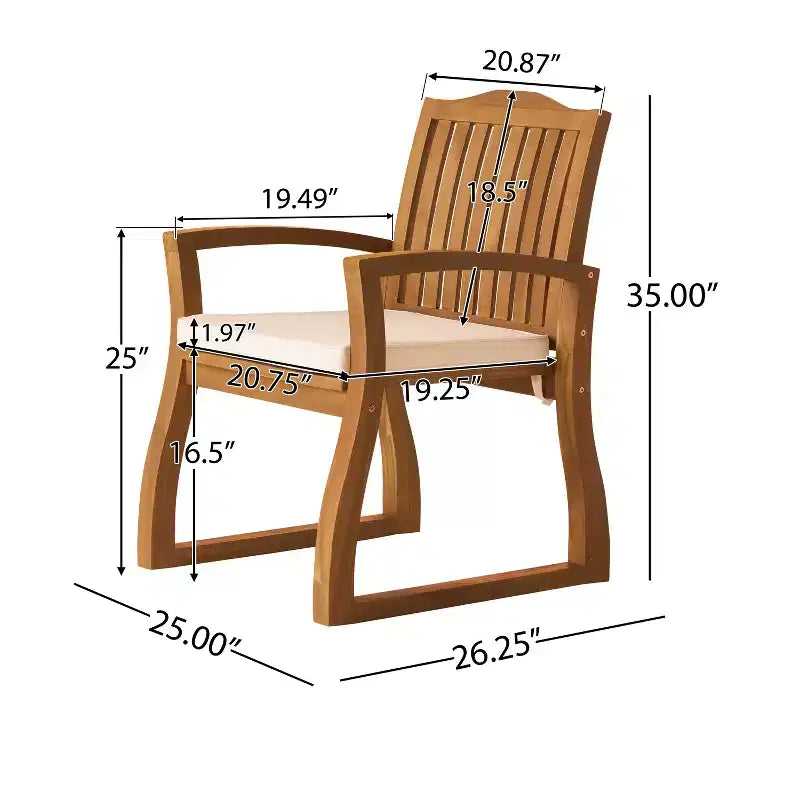 GDFStudio Croxton Ensemble de conversation 3 pièces en osier et bois d'acacia avec coussins, multicolore/beige