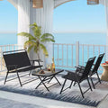 Costway 4 PCS Patio Folding Furniture Set Outdoor Conversation Set Bistro Sectional Set