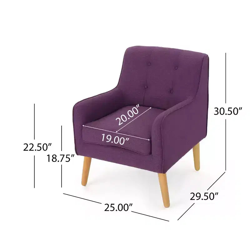 Christopher Knight Home Calix, fauteuil d'appoint rembourré capitonné, style moderne du milieu du siècle