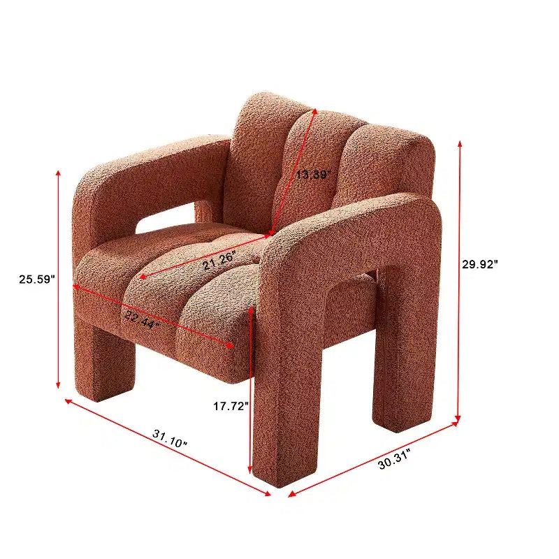 Fauteuil d'appoint rembourré en boucle large Vatros
