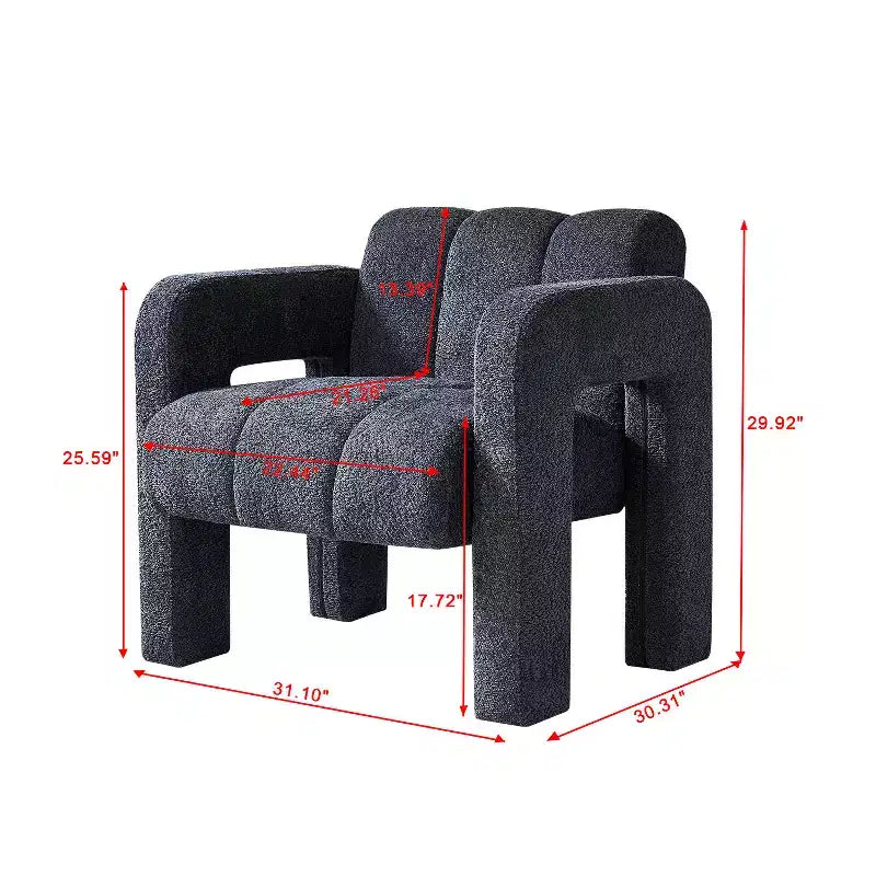 Fauteuil d'appoint rembourré en boucle large Vatros