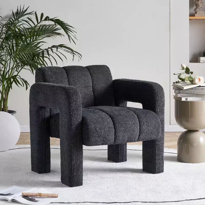Fauteuil d'appoint rembourré en boucle large Vatros