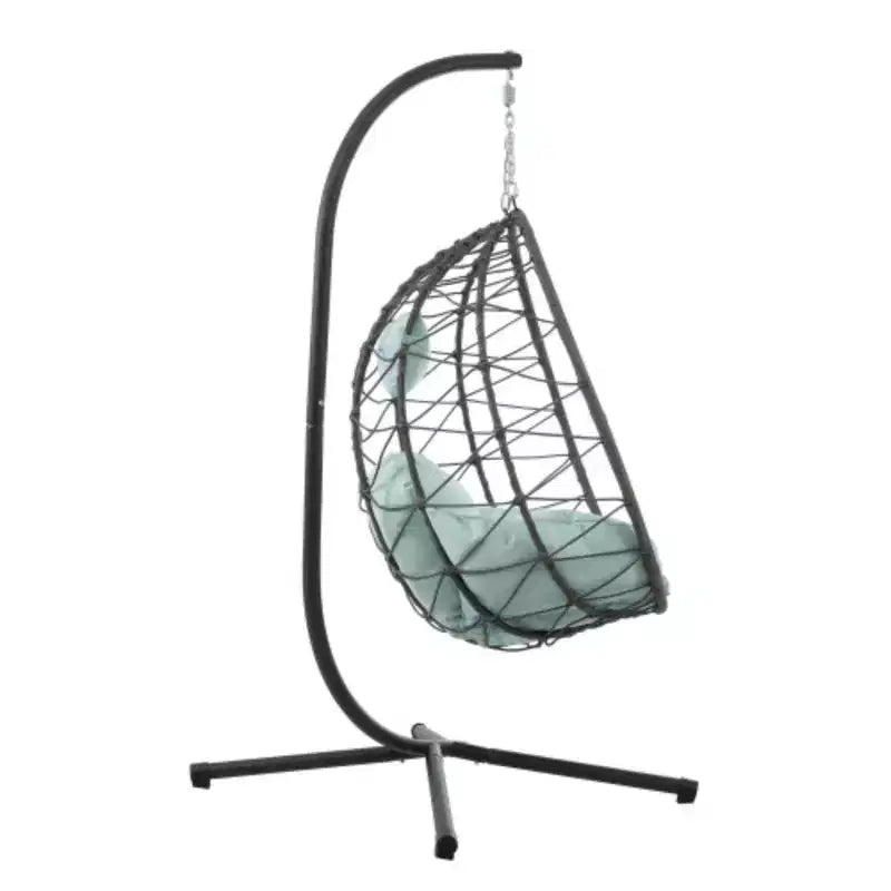 Fauteuil œuf avec support, balancelle d'intérieur/extérieur, fauteuil œuf suspendu en osier pour patio, fauteuil panier suspendu avec support