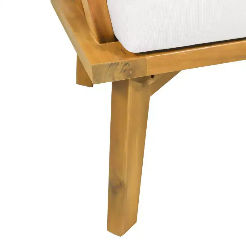 Christopher Knight Home Ridgeview Ensemble de 5 fauteuils de club et foyer d'extérieur en bois d'acacia avec coussins, teck/blanc