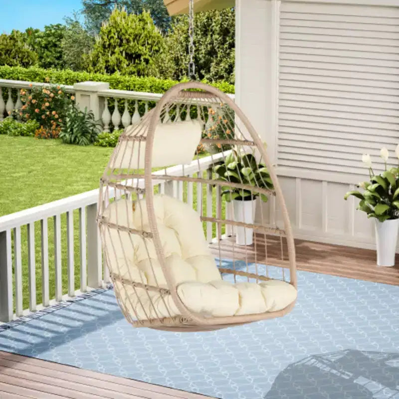 Outdoor Garden Rattan Egg Swing Chair Hanging Chair
