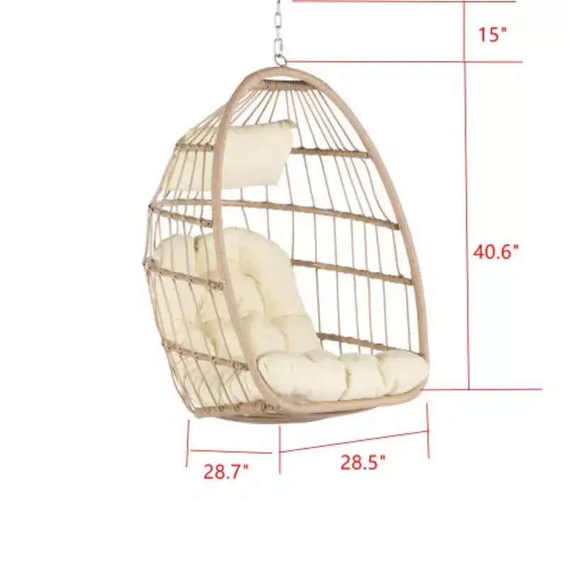 Chaise suspendue pivotante en rotin pour jardin extérieur