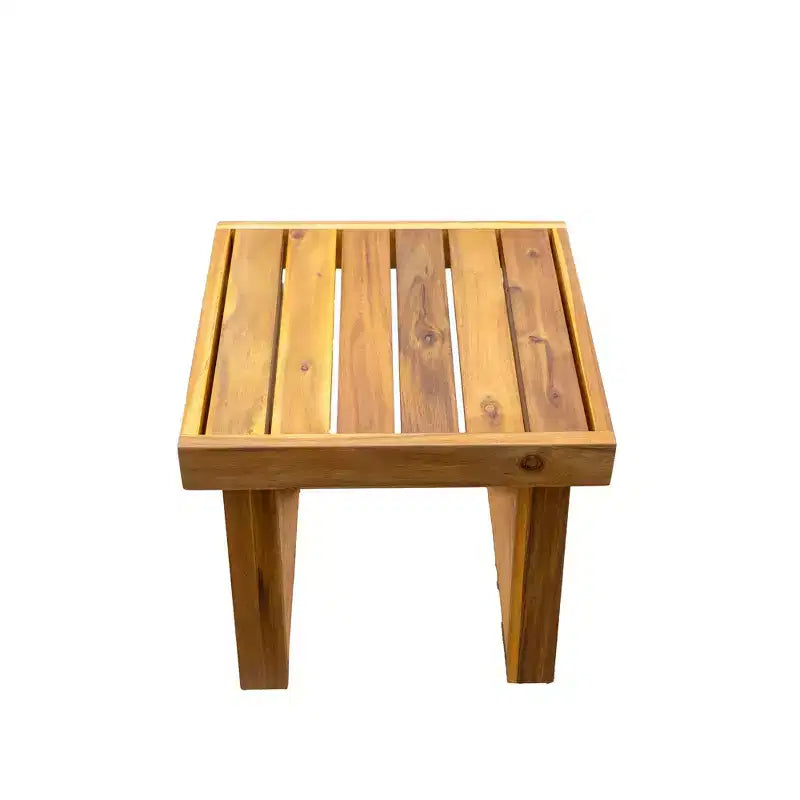Ensemble de salon extérieur en bois d'acacia Whisen - Chaise et pouf, parfait pour les patios, balcons et jardins