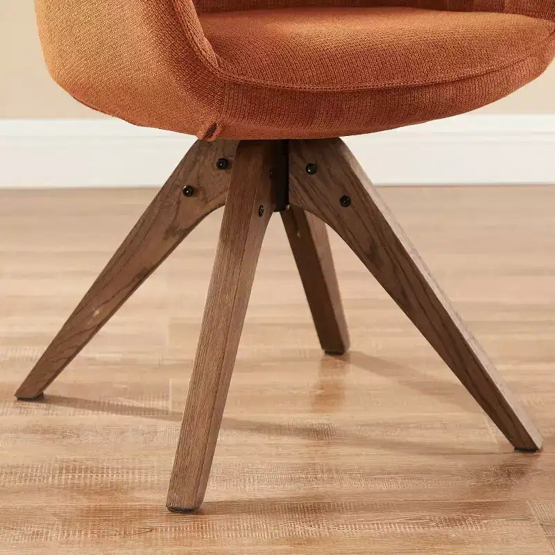 Art Leon Comfortable Fabric Swivel Accent Chair with Solid Oak Wood Legs