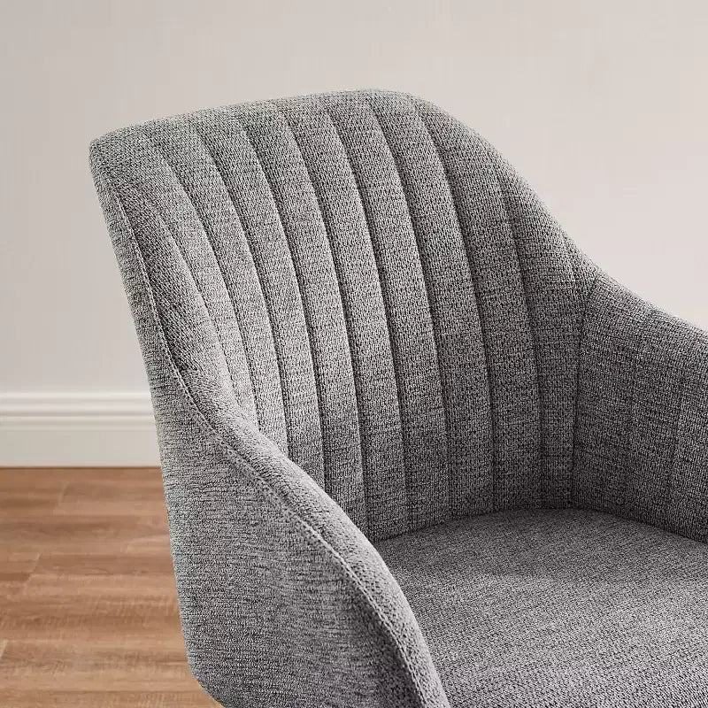 Art Leon Comfortable Fabric Swivel Accent Chair with Solid Oak Wood Legs