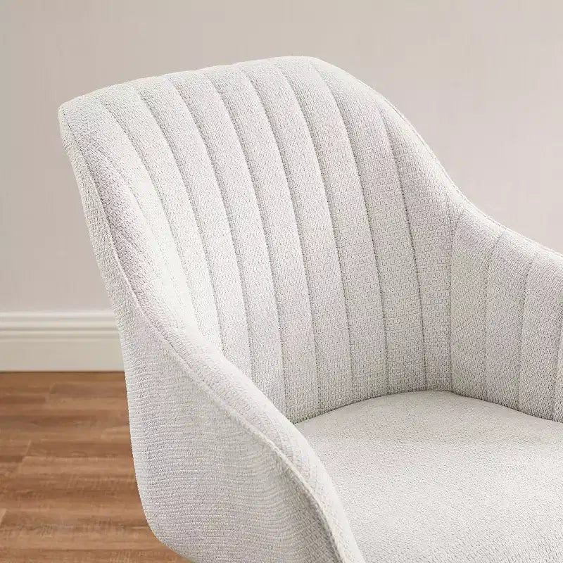 Art Leon Comfortable Fabric Swivel Accent Chair with Solid Oak Wood Legs