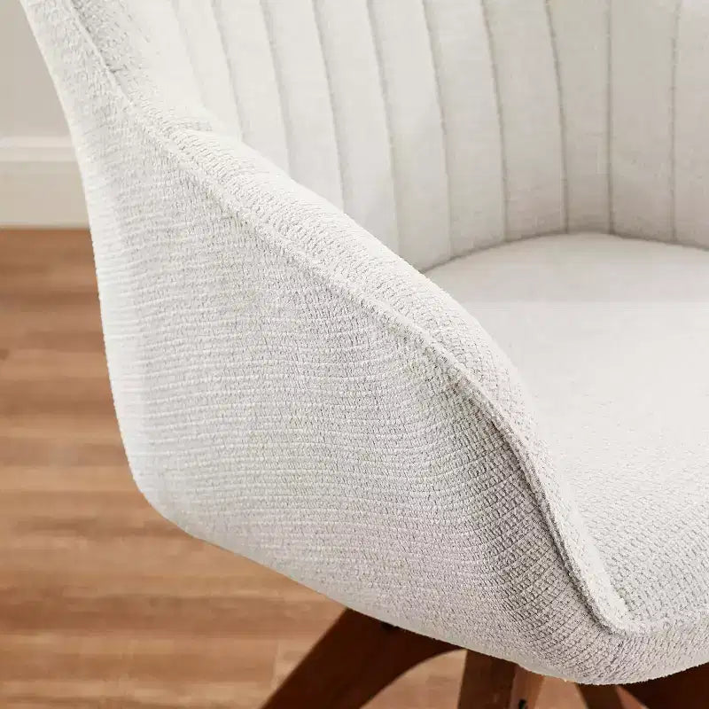 Art Leon Comfortable Fabric Swivel Accent Chair with Solid Oak Wood Legs