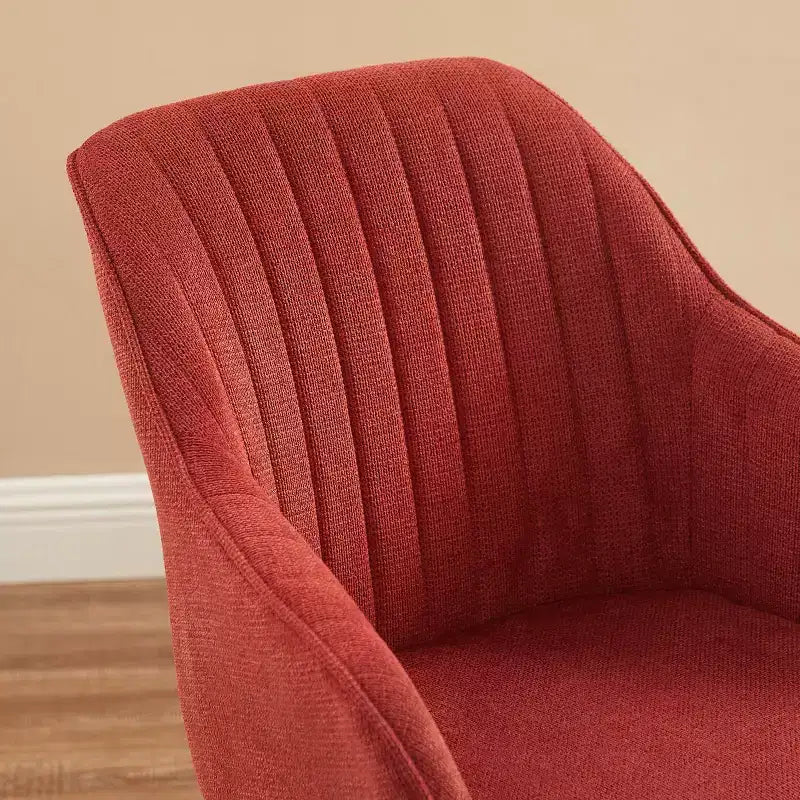 Art Leon Comfortable Fabric Swivel Accent Chair with Solid Oak Wood Legs