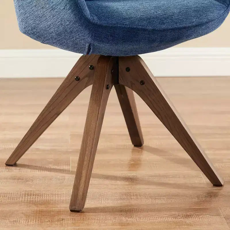 Art Leon Comfortable Fabric Swivel Accent Chair with Solid Oak Wood Legs
