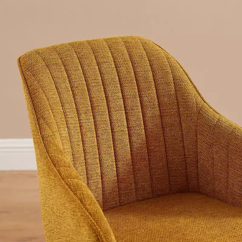 Art Leon Comfortable Fabric Swivel Accent Chair with Solid Oak Wood Legs