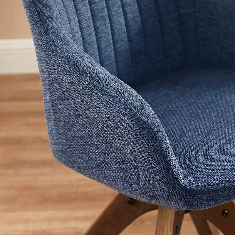 Art Leon Comfortable Fabric Swivel Accent Chair with Solid Oak Wood Legs