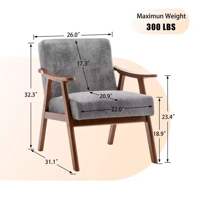 Vatros Fauteuil d'appoint du milieu du siècle pour salon
