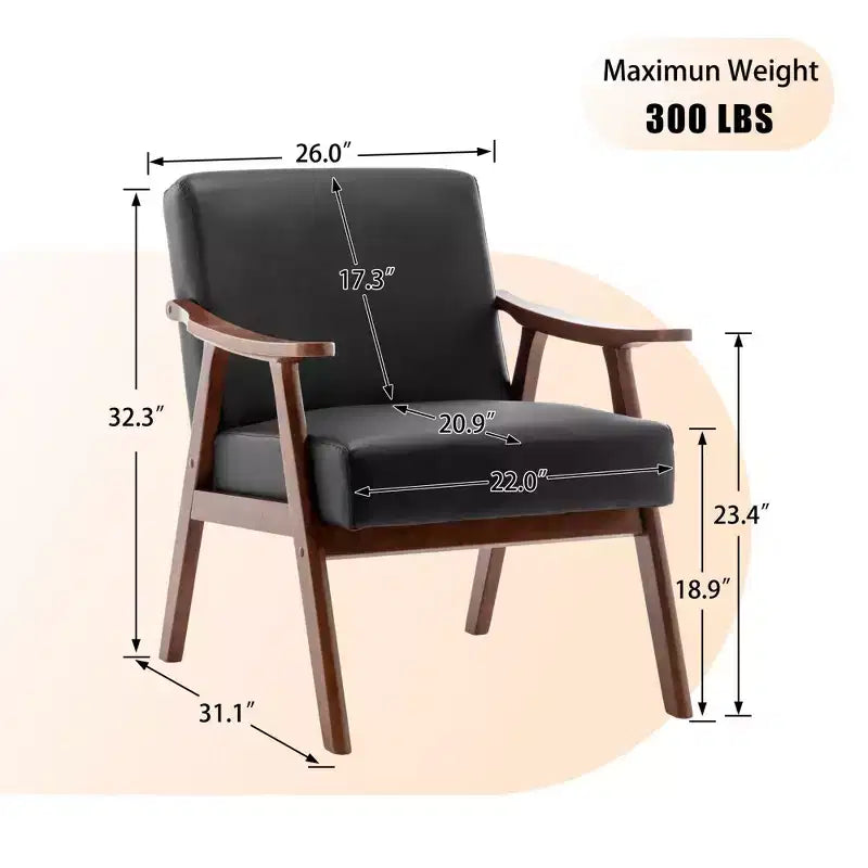 Vatros Fauteuil d'appoint du milieu du siècle pour salon