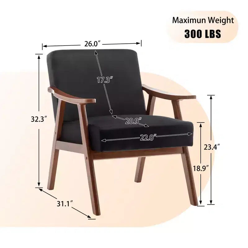 Vatros Fauteuil d'appoint du milieu du siècle pour salon