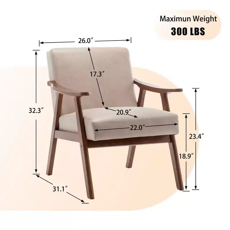 Vatros Fauteuil d'appoint du milieu du siècle pour salon