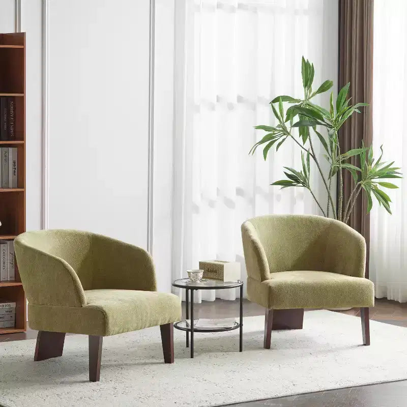 Christopher Knight Home Carla, fauteuil d'appoint rembourré de style moderne du milieu du siècle avec dossier incurvé (lot de 2)