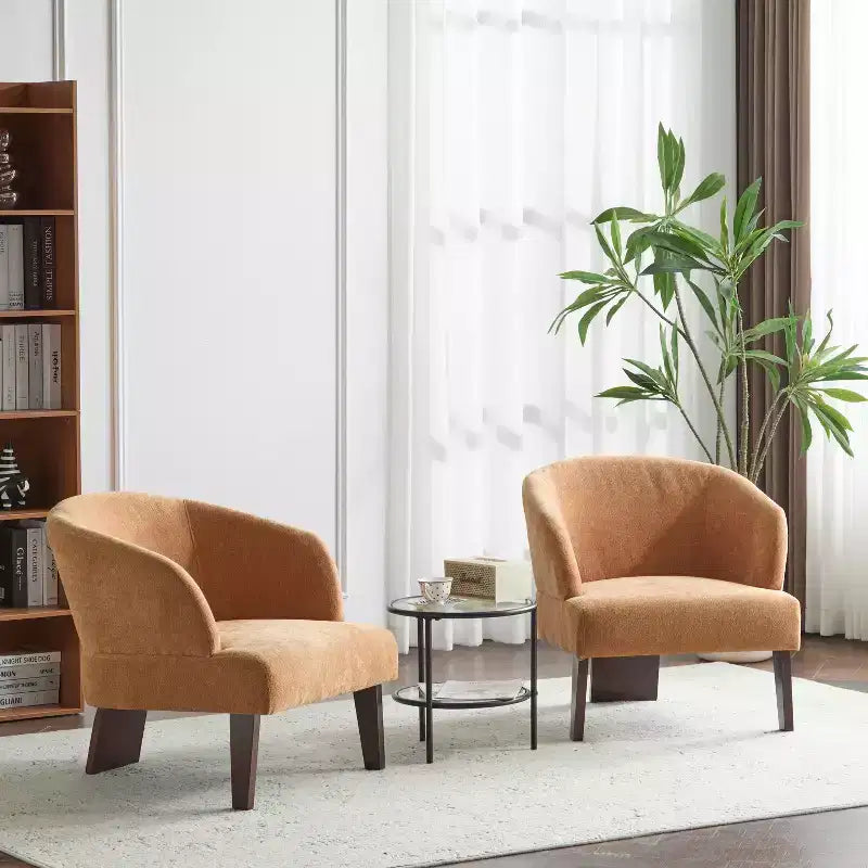 Christopher Knight Home Carla, fauteuil d'appoint rembourré de style moderne du milieu du siècle avec dossier incurvé (lot de 2)