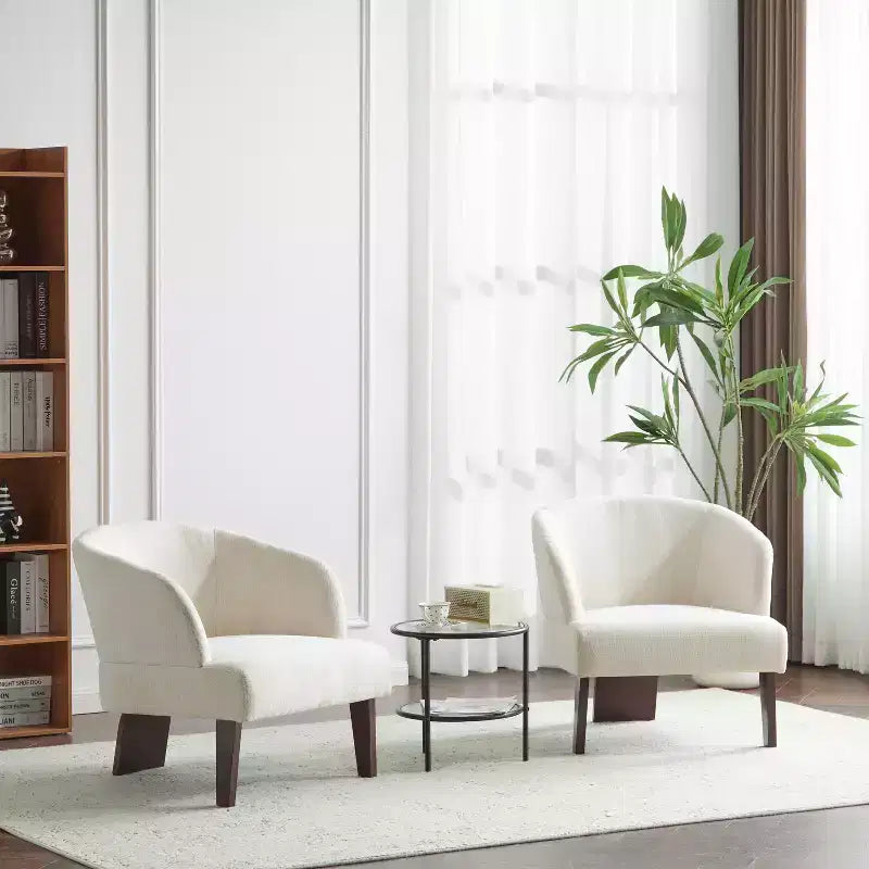 Christopher Knight Home Carla, fauteuil d'appoint rembourré de style moderne du milieu du siècle avec dossier incurvé (lot de 2)