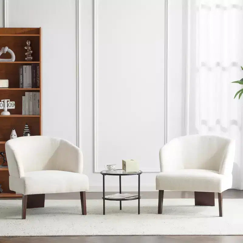 Christopher Knight Home Carla Mid-Century Modern Upholstered Accent Chair with Curved Back (Set of 2