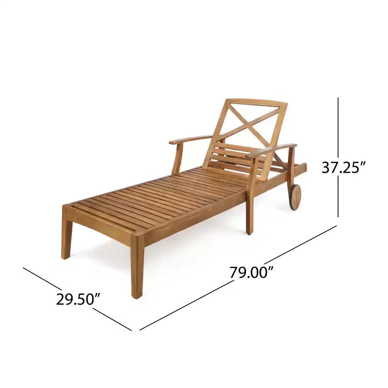 Christopher Knight Home Perla Ensemble de trois chaises longues de jardin réglables en acacia, teck