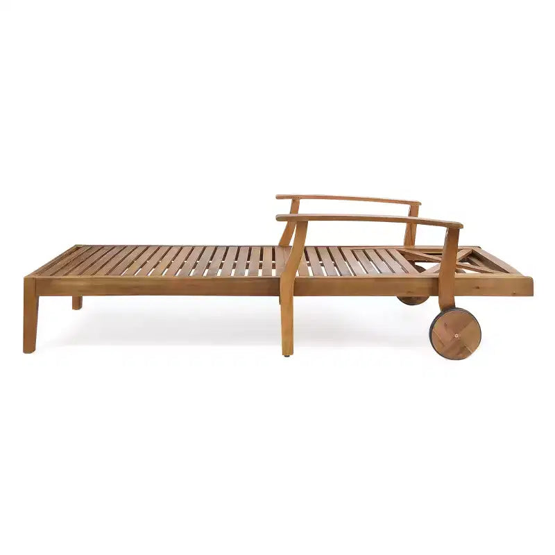 Christopher Knight Home Perla Ensemble de trois chaises longues de jardin réglables en acacia, teck