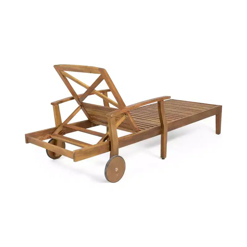 Christopher Knight Home Perla Ensemble de trois chaises longues de jardin réglables en acacia, teck