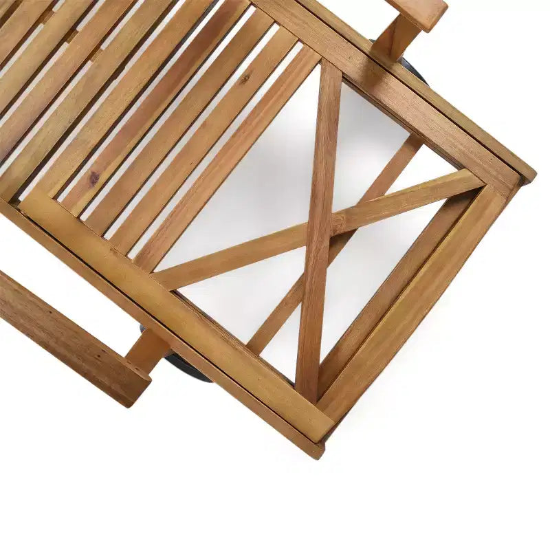 Christopher Knight Home Perla Ensemble de trois chaises longues de jardin réglables en acacia, teck
