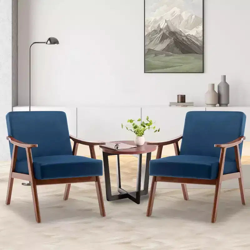 Accent Chair, Living Room Chairs with Solid Wood Frame, Mid Century Modern Chair Ergonomic Backrest for Bedroom, Reading Room