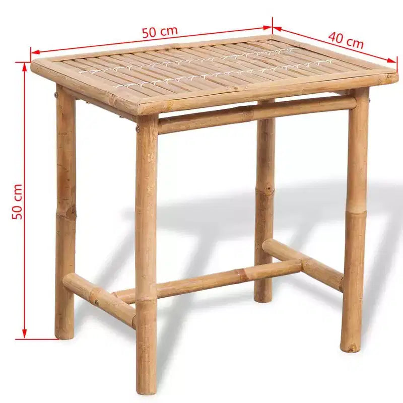 vidaXL Table et chaises de jardin Blanc Bambou, Coton, Polyester Petit