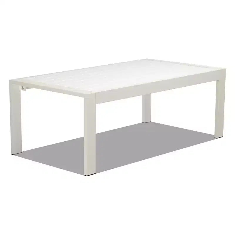 Ensemble de conversation d'extérieur Karl Home White de 4 pièces en aluminium avec coussins gris clair