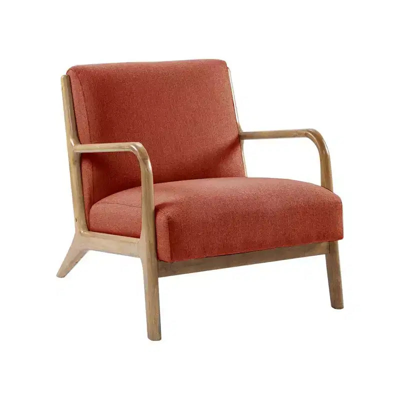 Okak Leisure Accent Chair with Comfy Upholstery 1pc Solid Wood Mid-Century Stylish Reading Armchair for Living Room Bedroom Waiting Room