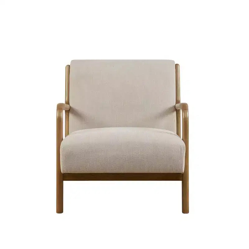 Okak Leisure Accent Chair with Comfy Upholstery 1pc Solid Wood Mid-Century Stylish Reading Armchair for Living Room Bedroom Waiting Room