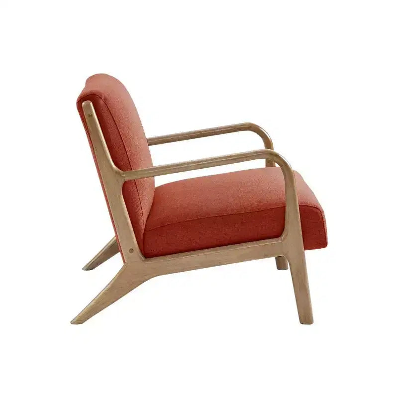 Okak Leisure Accent Chair with Comfy Upholstery 1pc Solid Wood Mid-Century Stylish Reading Armchair for Living Room Bedroom Waiting Room