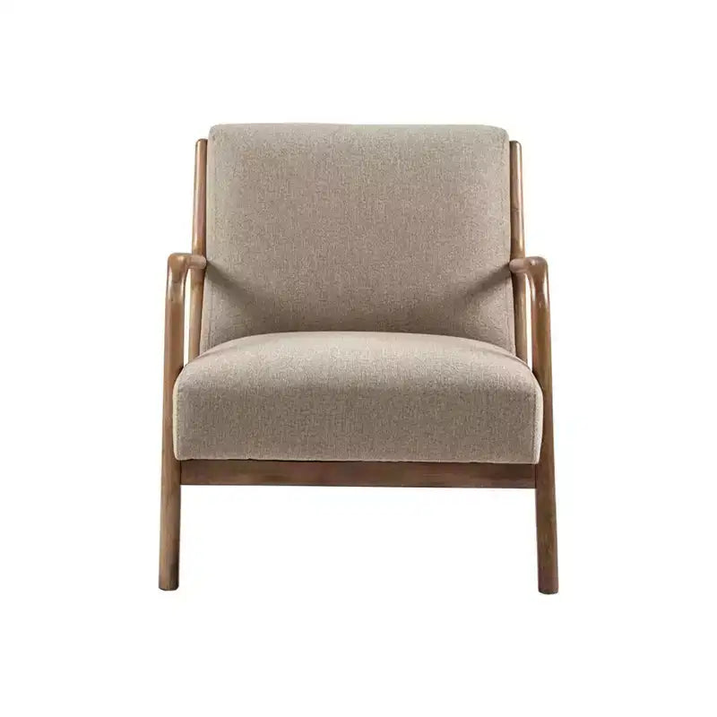 Okak Leisure Accent Chair with Comfy Upholstery 1pc Solid Wood Mid-Century Stylish Reading Armchair for Living Room Bedroom Waiting Room