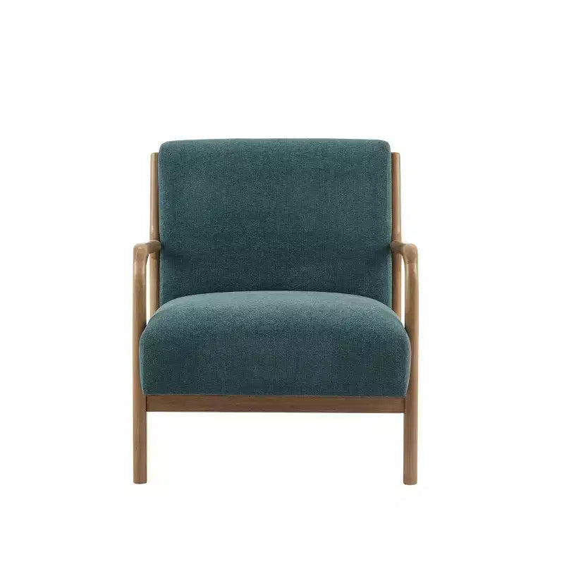 Okak Leisure Accent Chair with Comfy Upholstery 1pc Solid Wood Mid-Century Stylish Reading Armchair for Living Room Bedroom Waiting Room